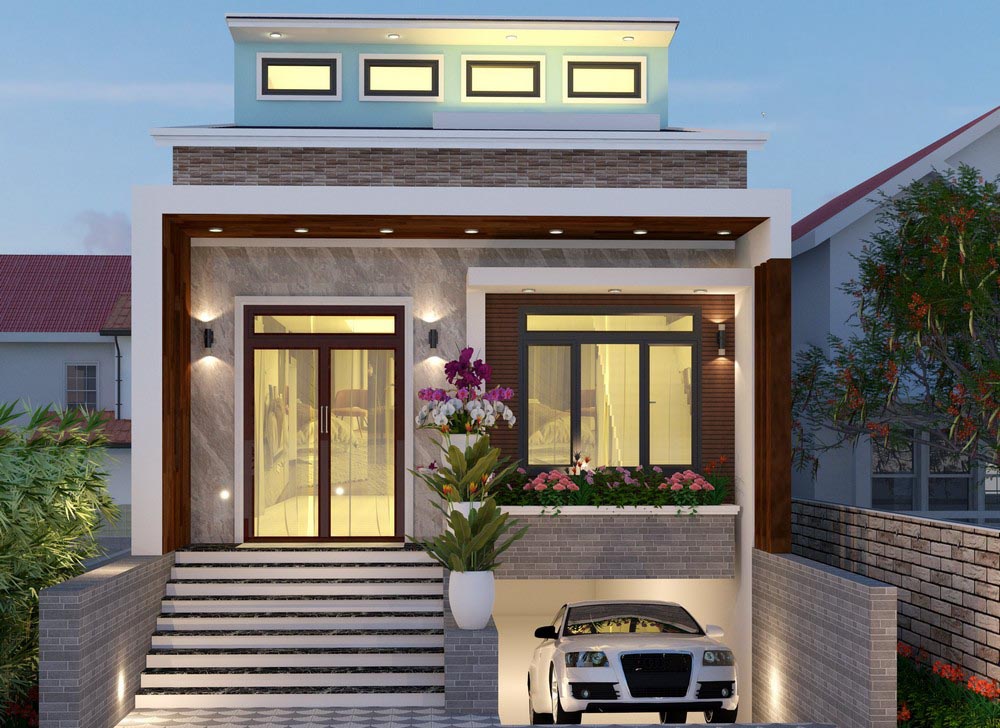 Mẫu nhà cấp 4 có tầng hầm nổi