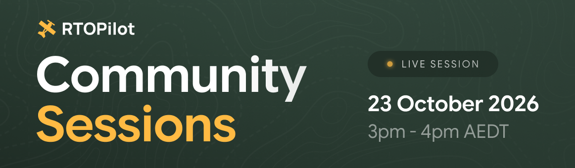 RTOPilot Community Sessions: free 60 minute live session with Q&A. Join live.