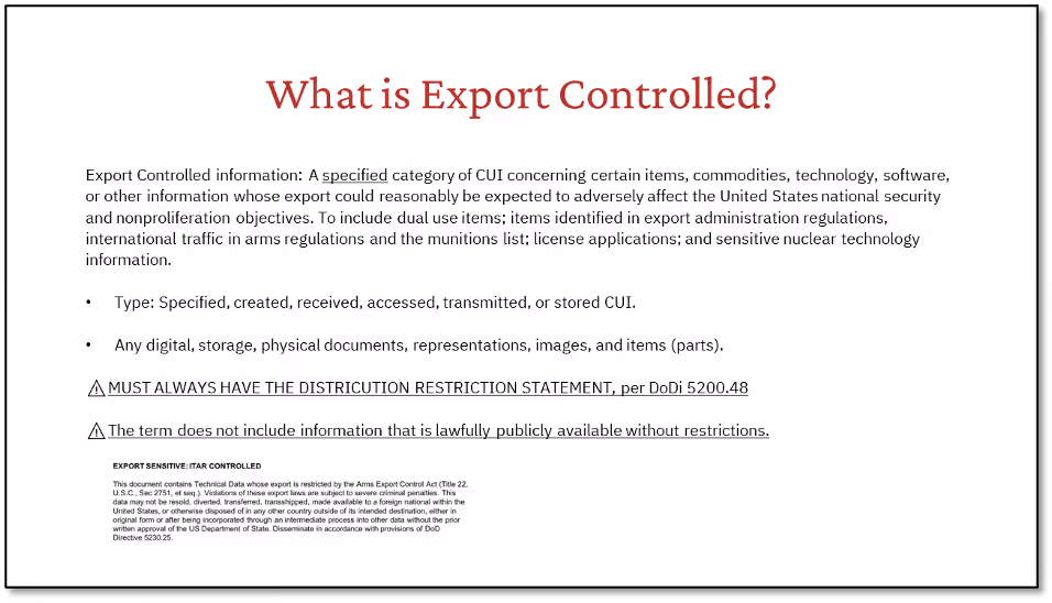 What is Export Controlled?
