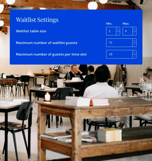 Waitlist settings for your restaurant