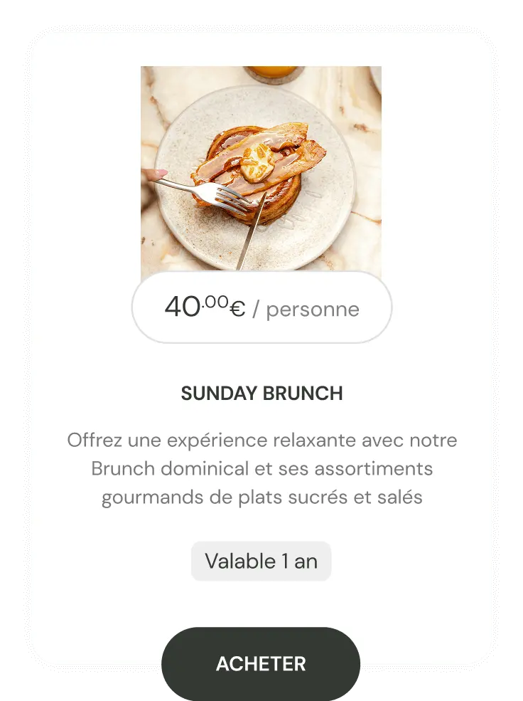 Plate with a cinnamon roll topped with bacon and butter, part of a Sunday brunch offer costing 40 euros per person.