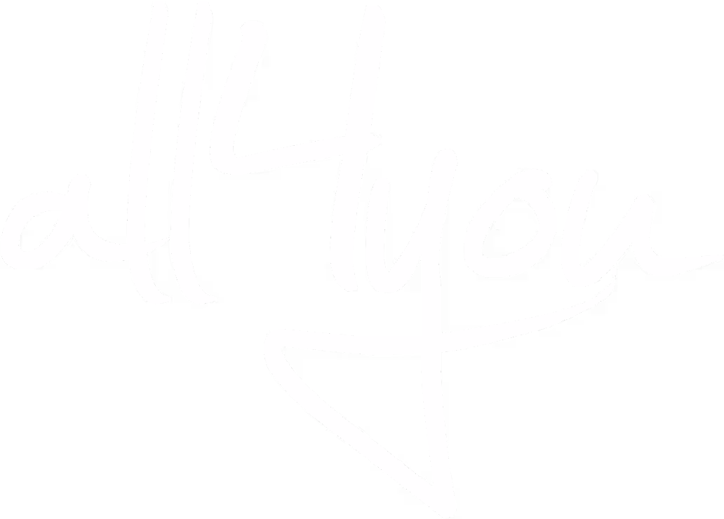 White cursive text spelling 'all 4 you' on transparent background.