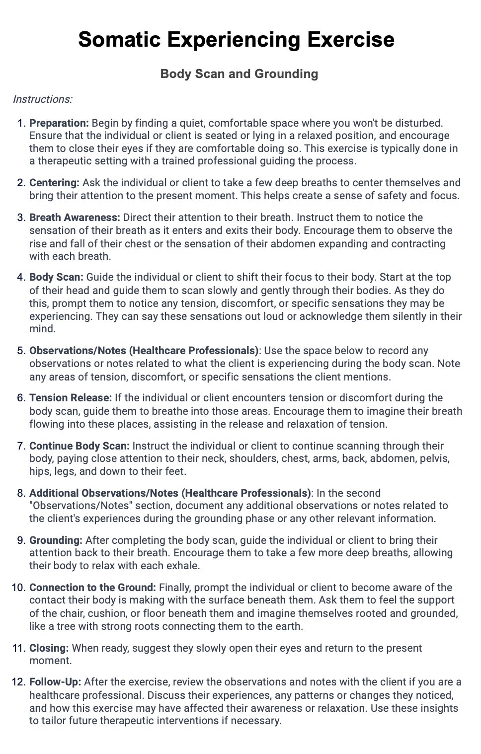 Somatic Experiencing Exercises PDF & Example | Free PDF Download