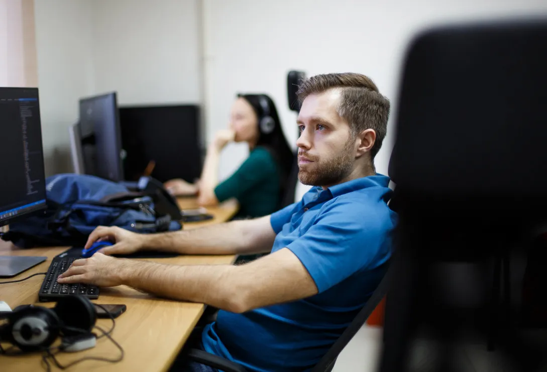Developer on computer