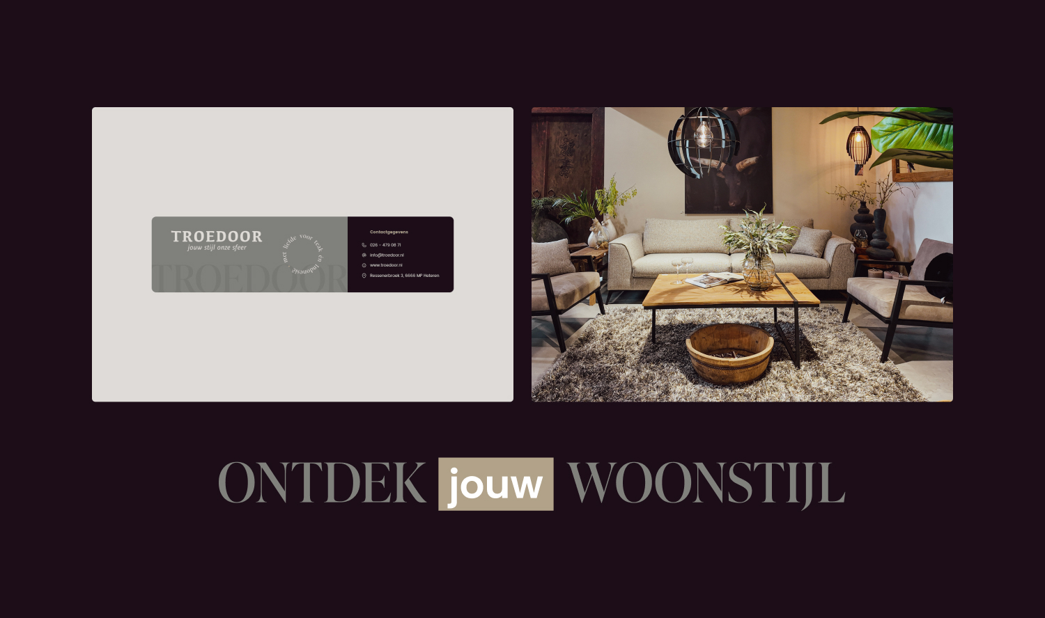 Troedoor, banner met de tekst Ontdek jouw woonstijl