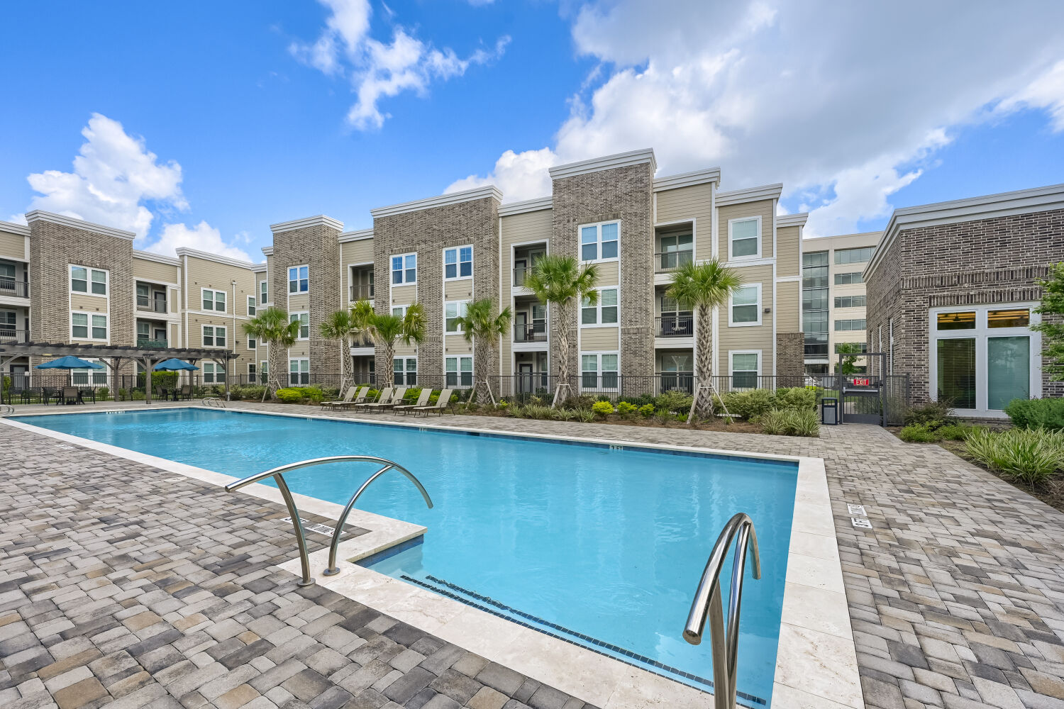 Exterior of building and pool view