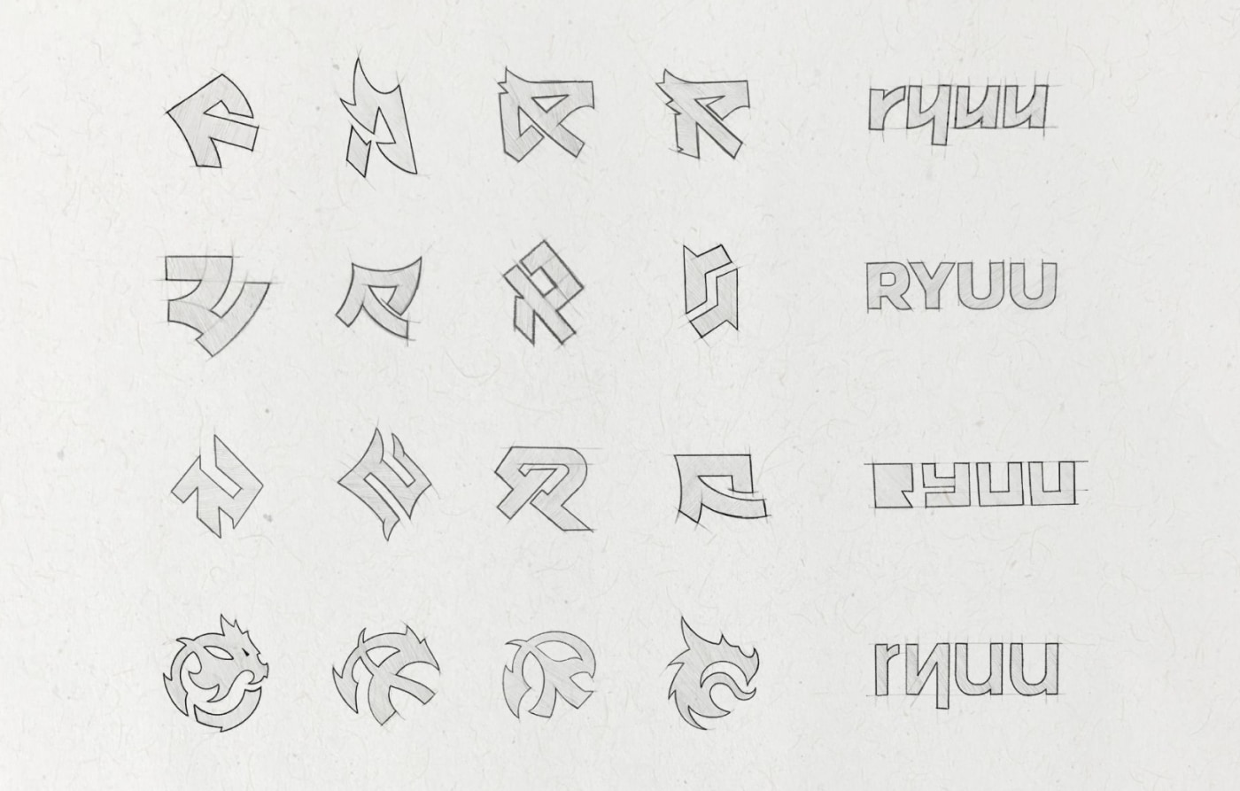 Some sketches for RYUU branding
