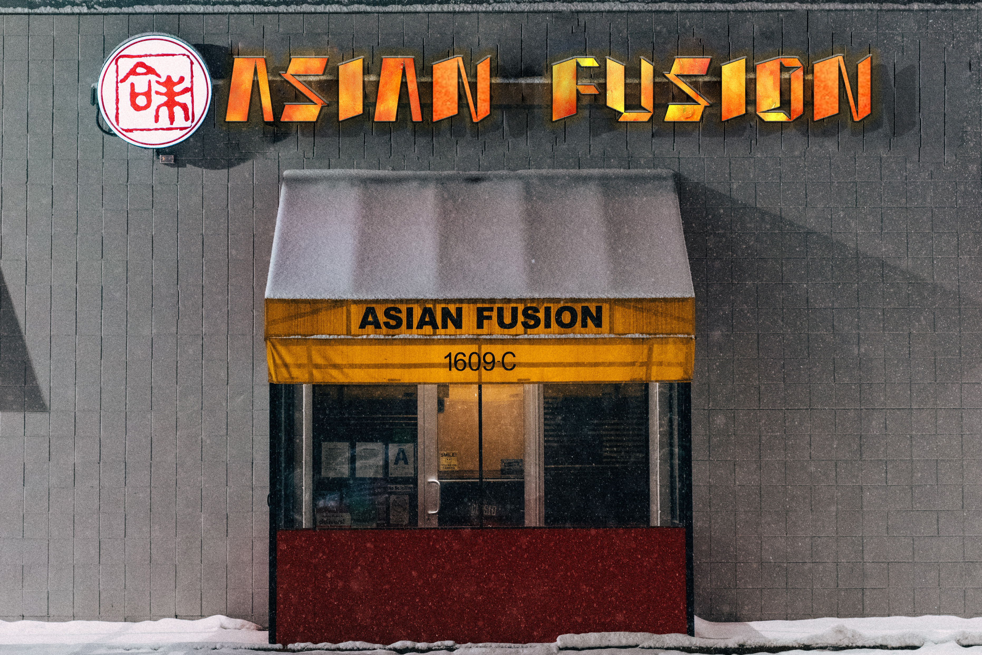 Typeface in situ on restaurant signage.