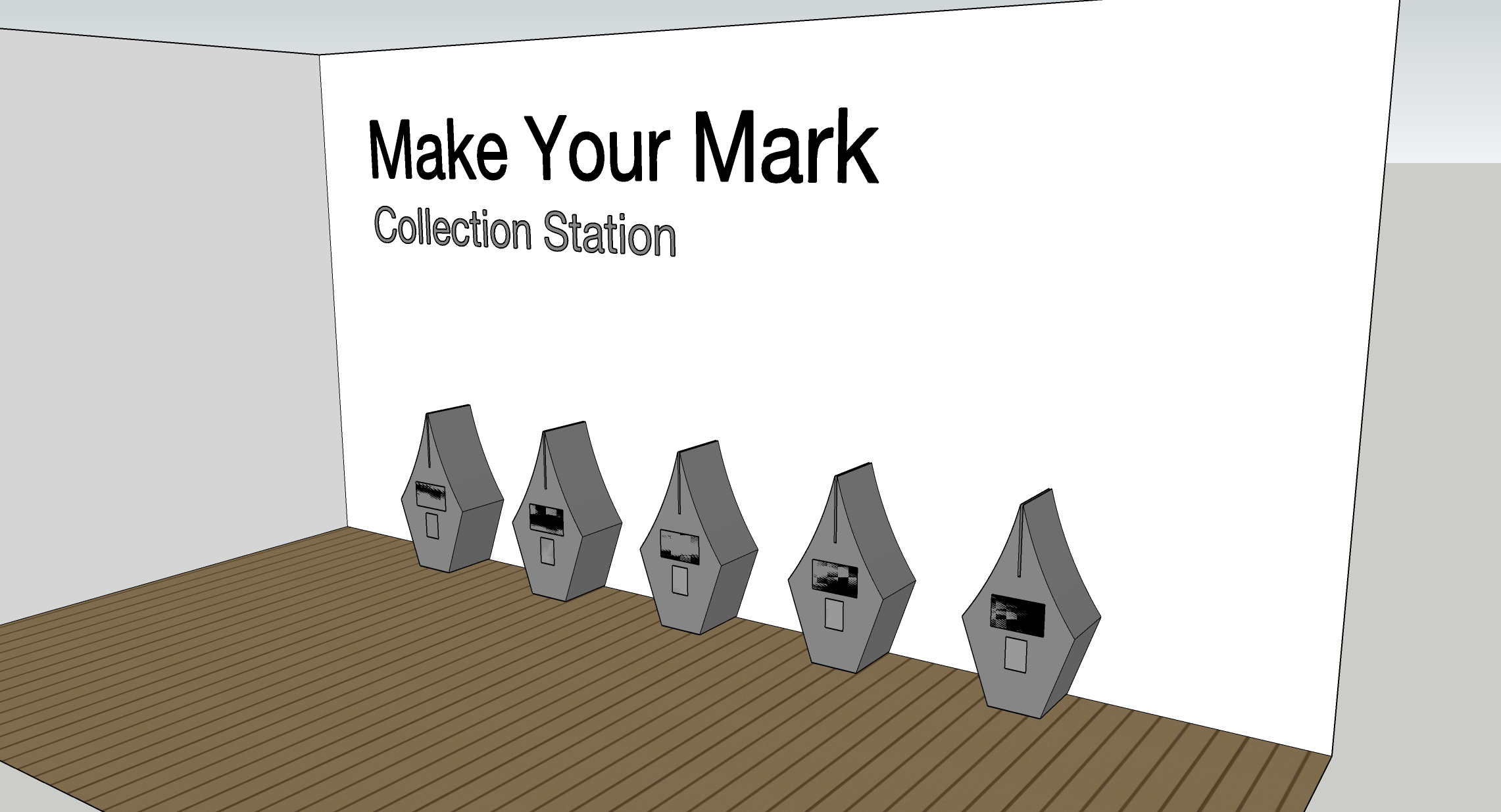 Screenshot of collection station designed in SketchUp.