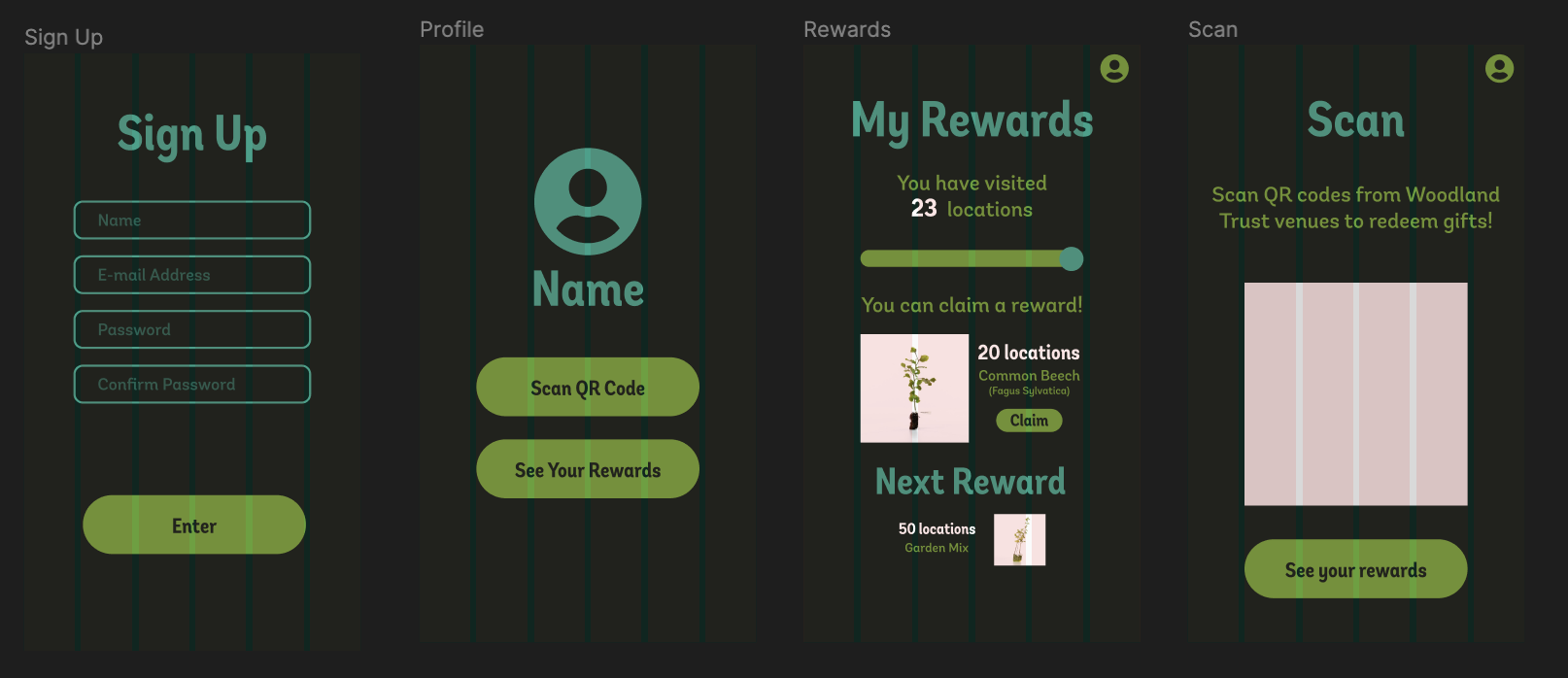 Early app UI design.