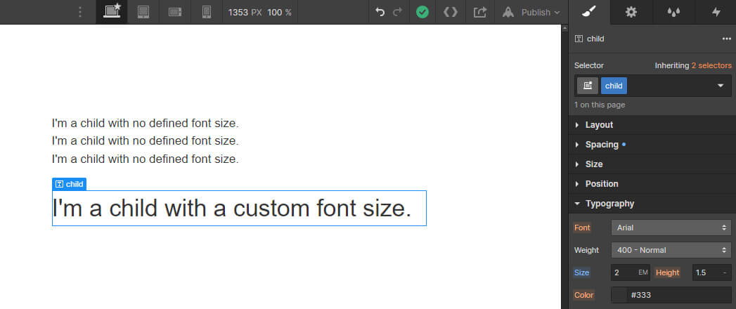 child css size example
