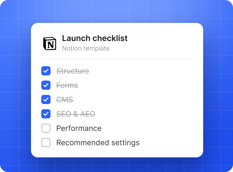 Launch checklist Notion template