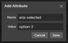 aria-selected option-2 example in Webflow