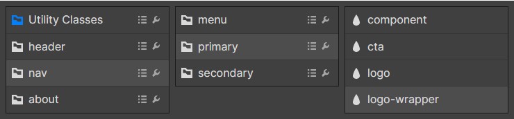 système de dossier imbriqué dans Webflow pour la classe nav_primary_logo-wrapper