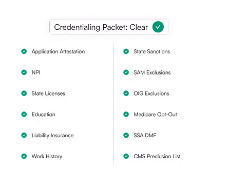 Compliance built into every credentialing application