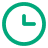 Clock icon showing time at approximately 9:00.