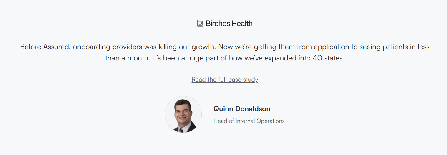 Birches health testimony