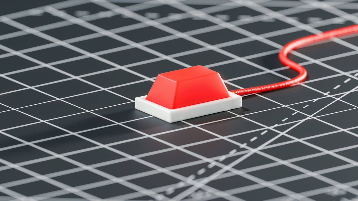 a red and white house on a graph paper