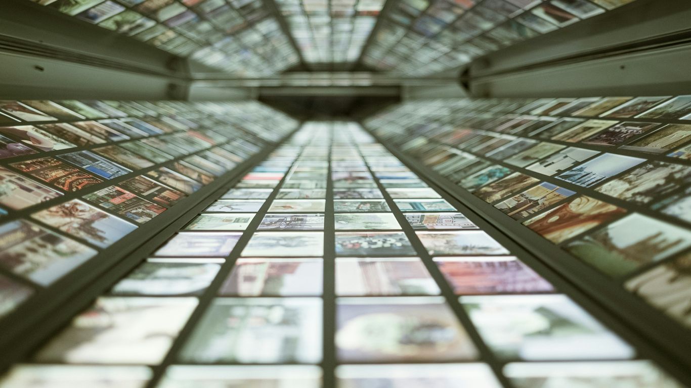 a close up of a stained glass window