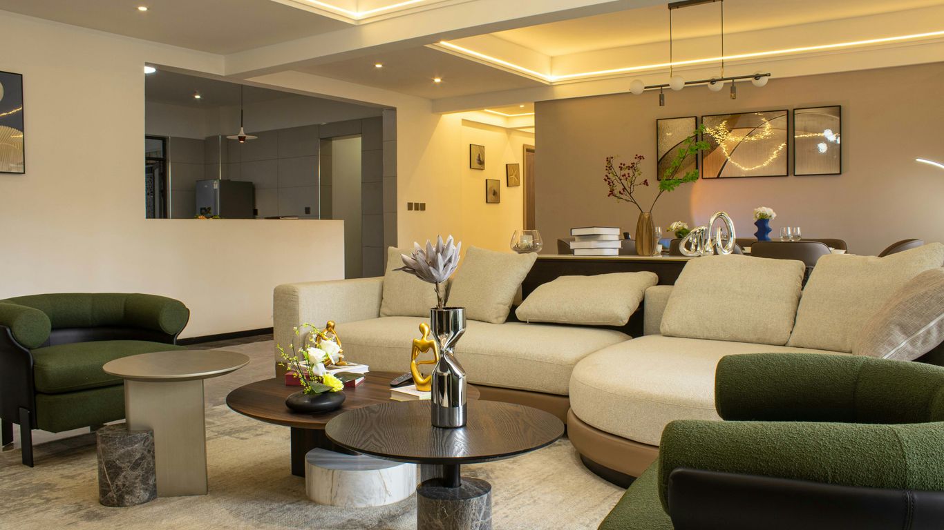 A living room filled with lots of furniture