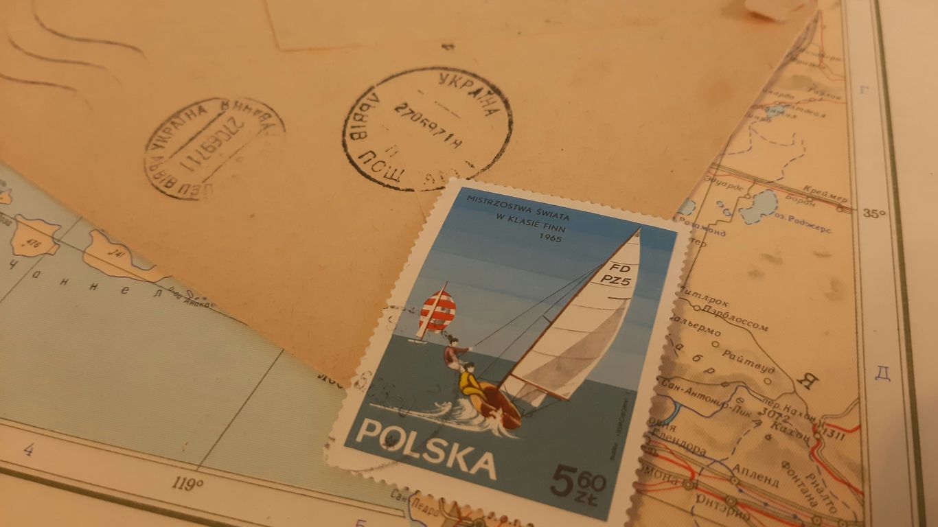 white and blue greeting card