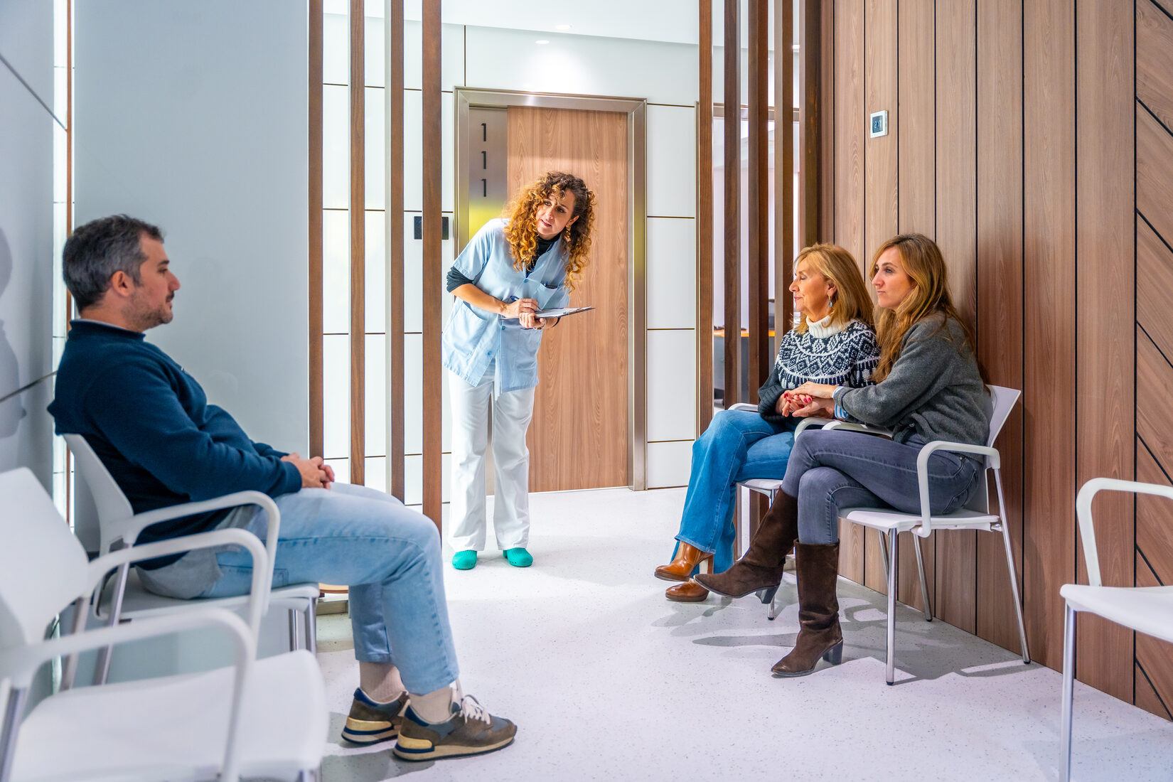 A clinic waiting room, the drive and wait families skip with in-home care