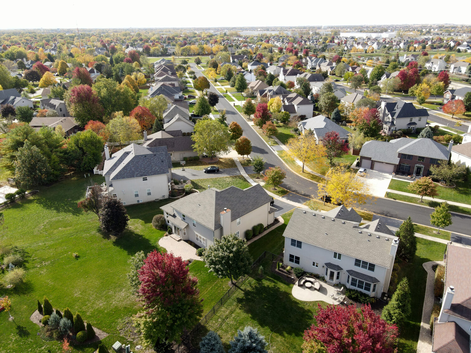 Aerial view of a North Carolina neighborhood