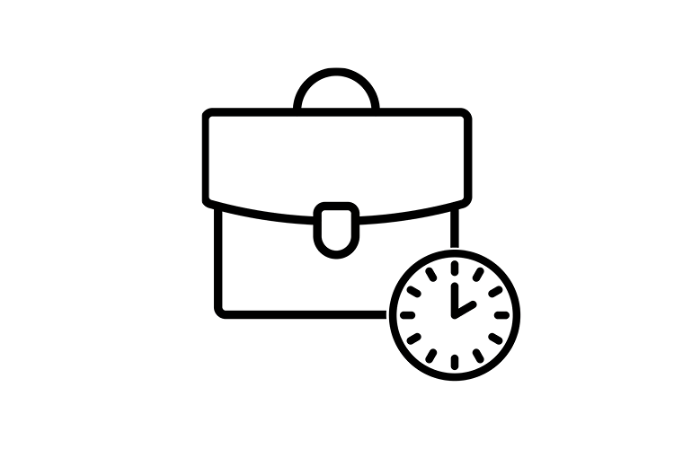 suitcase with clock symbolizing time off request