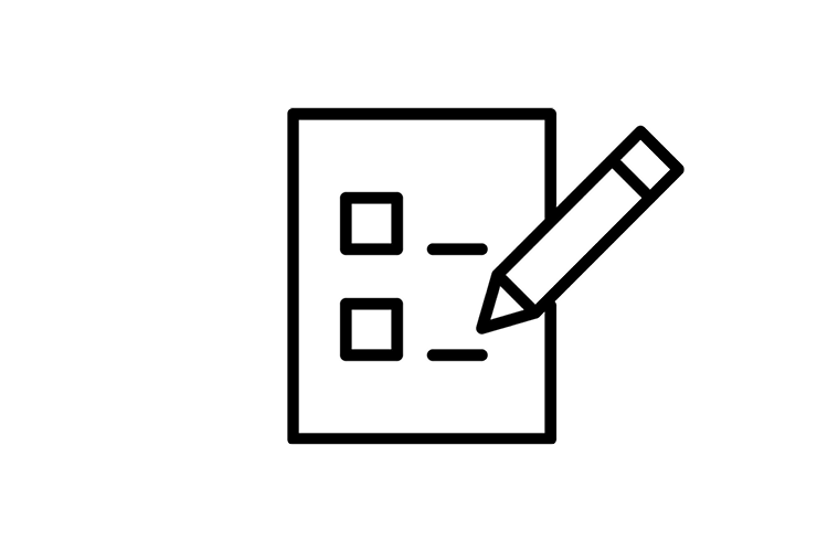 piece of paper with two checkboxes and a pencil symbolizing an activity log