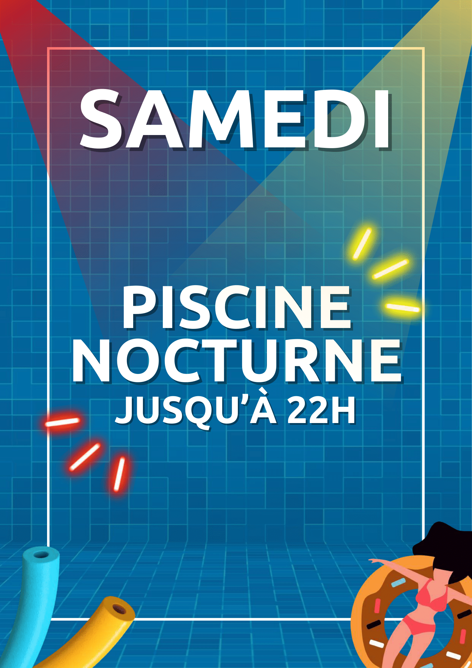 Affiche pour une soirée piscine
