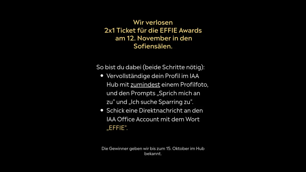 IAA Hub App X Effie Tickets