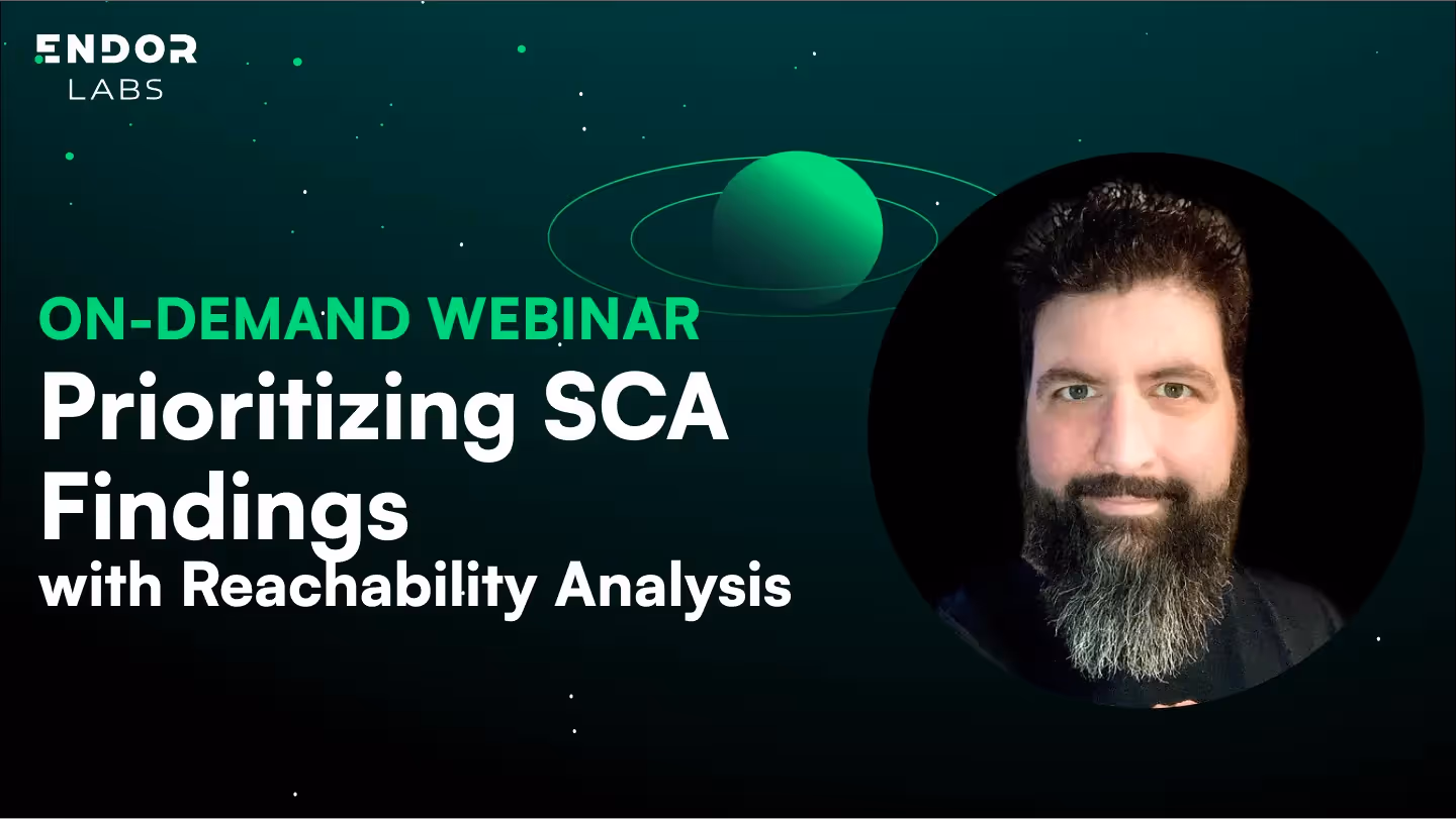 Prioritizing SCA Findings with Reachability Analysis - On-Demand Webinar