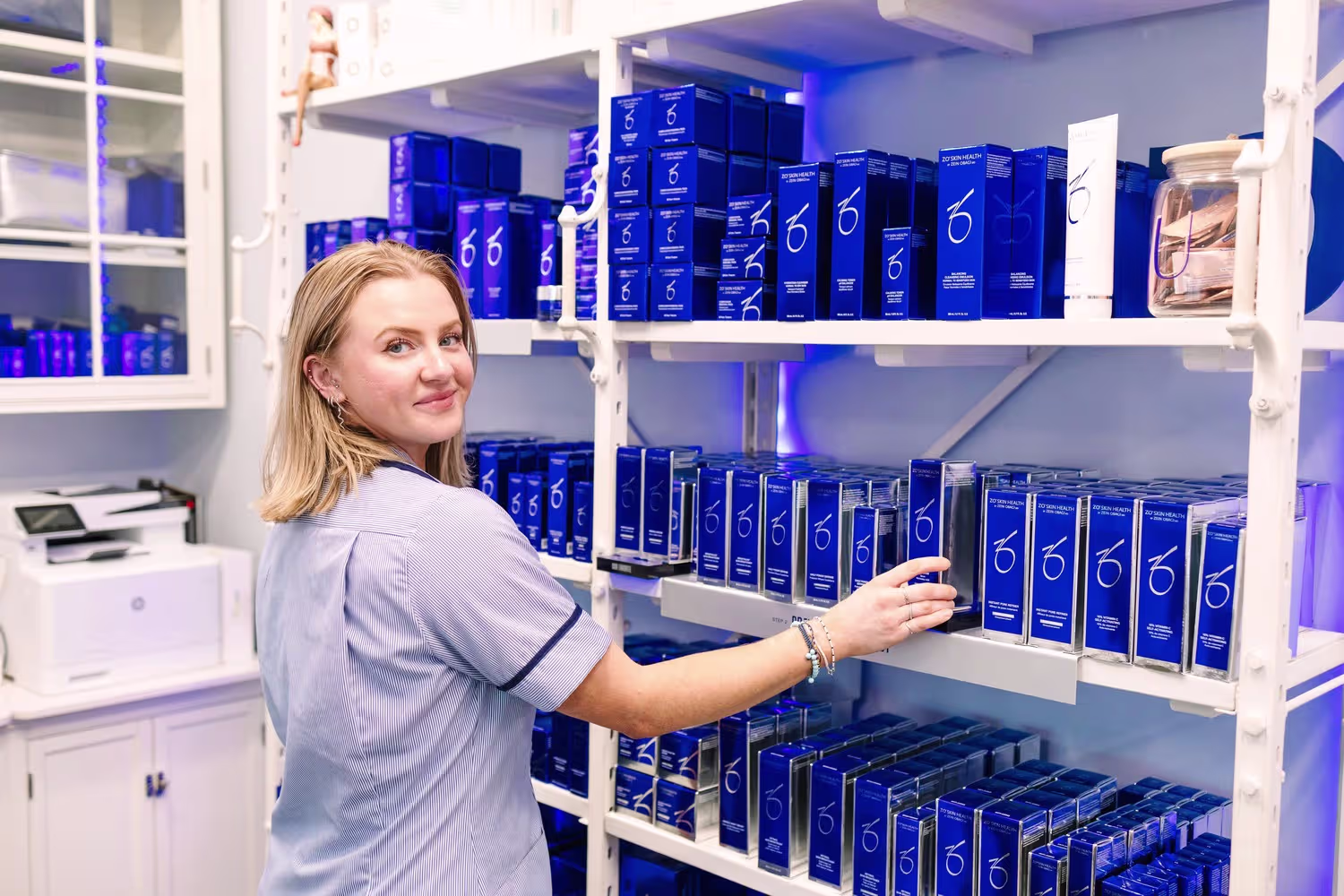 Woman with smooth, dewy skin after a hydrating facial at a Torrance, California aesthetic clinic