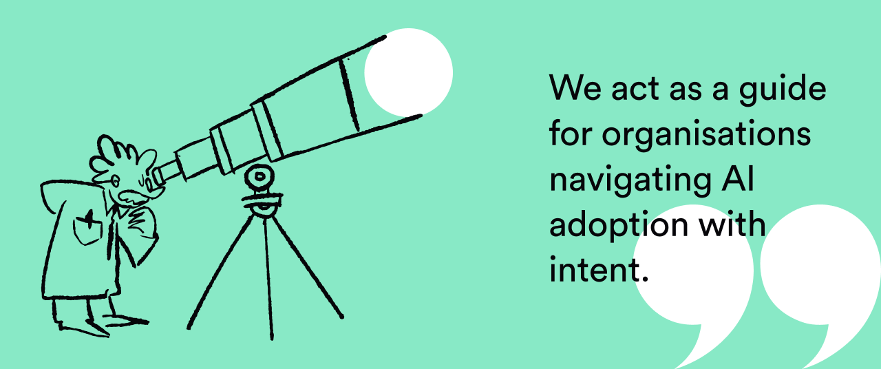 Supporting graphic for article about ai as collaborator not replacement