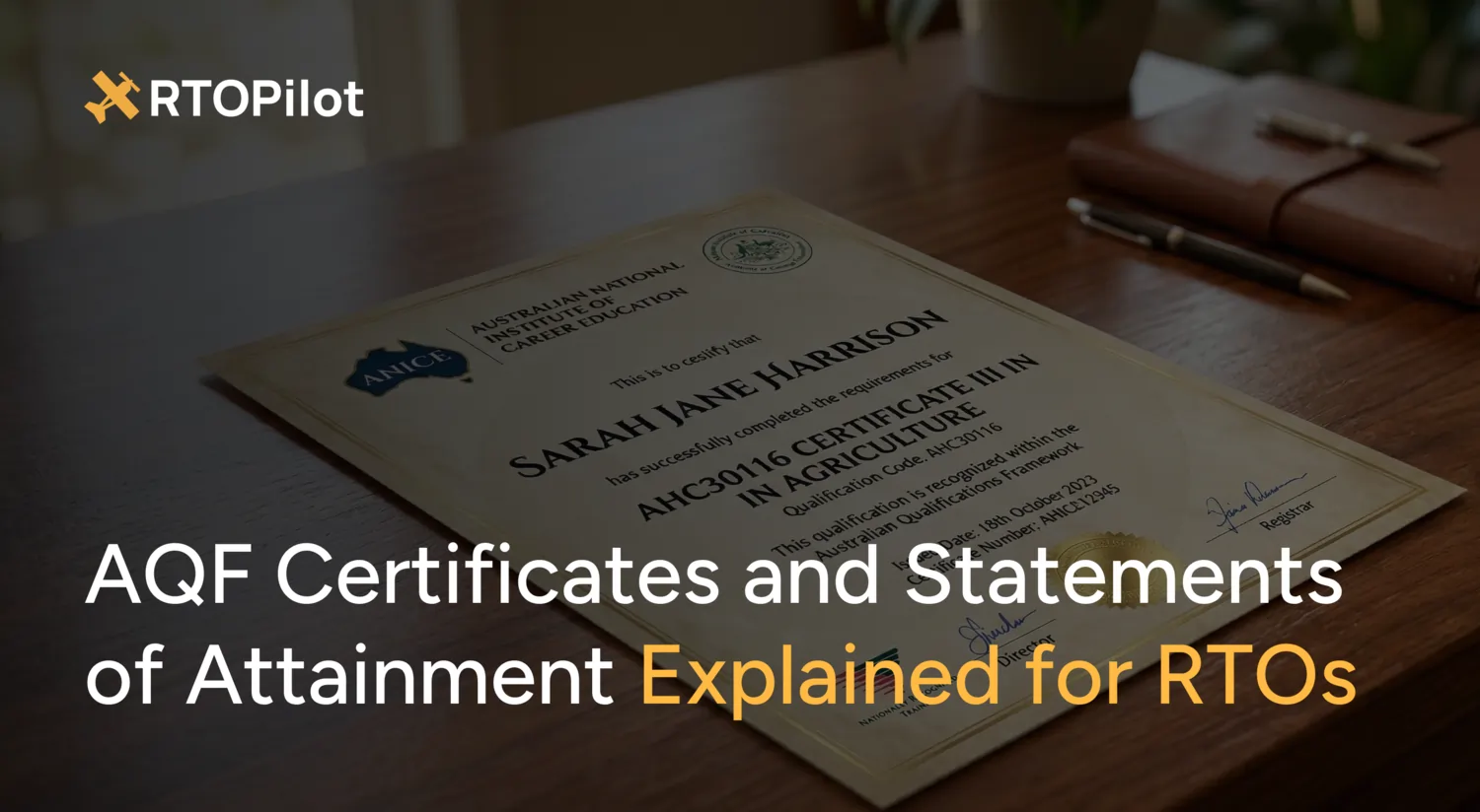 aqf certificate and statement of attainment