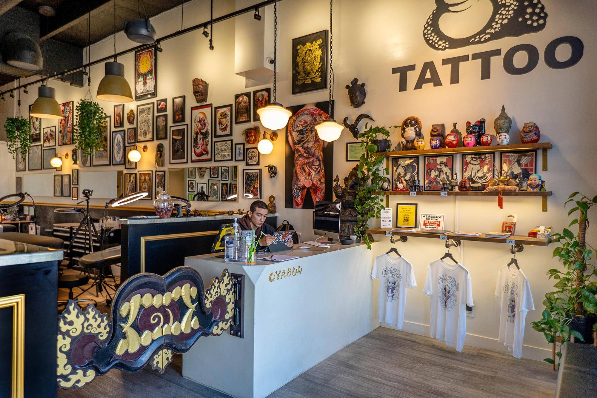 Inside Oyabun Tattoo studio in San Diego