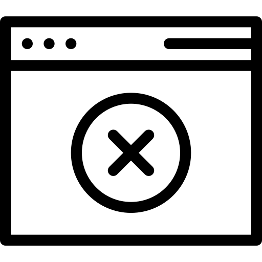 Document with red lines and a magnifying glass showing a white X symbol indicating no data or error.