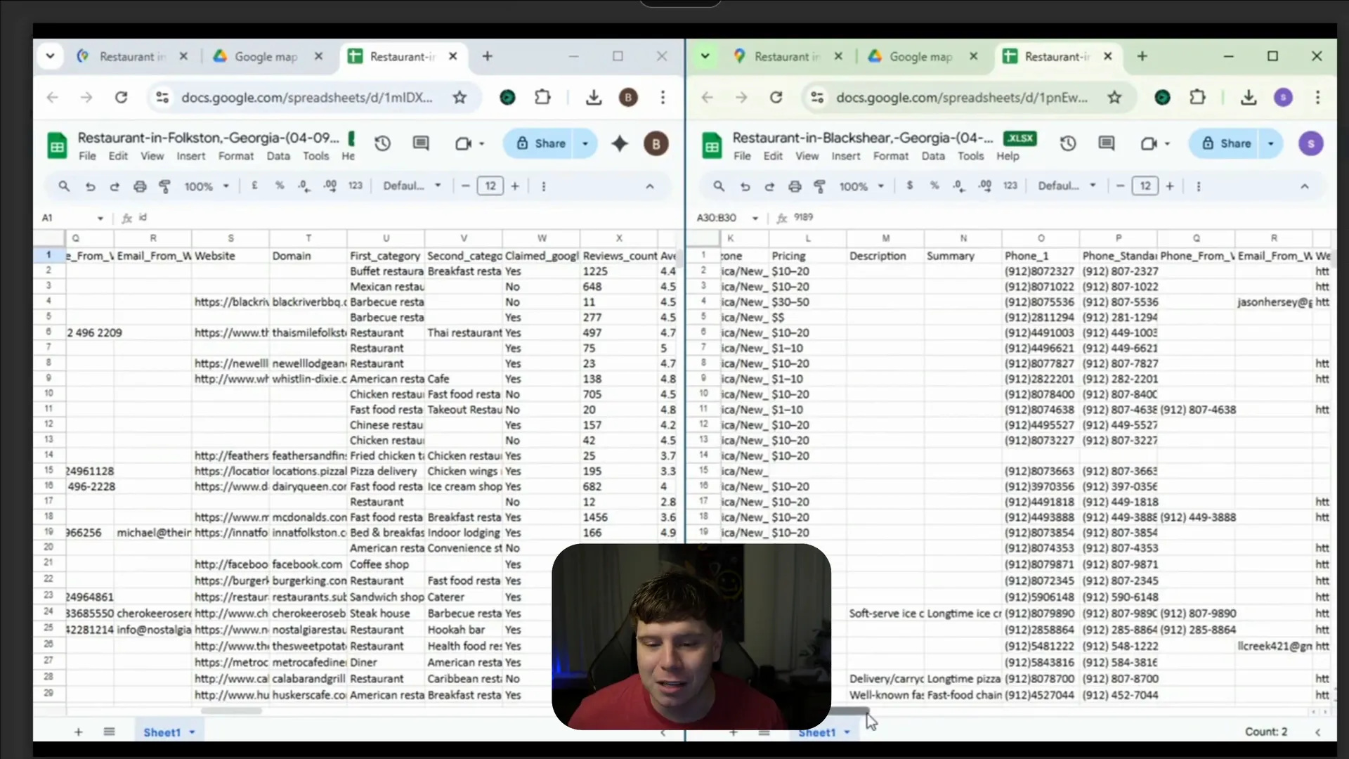 Exporting leads and opening them in Google Drive