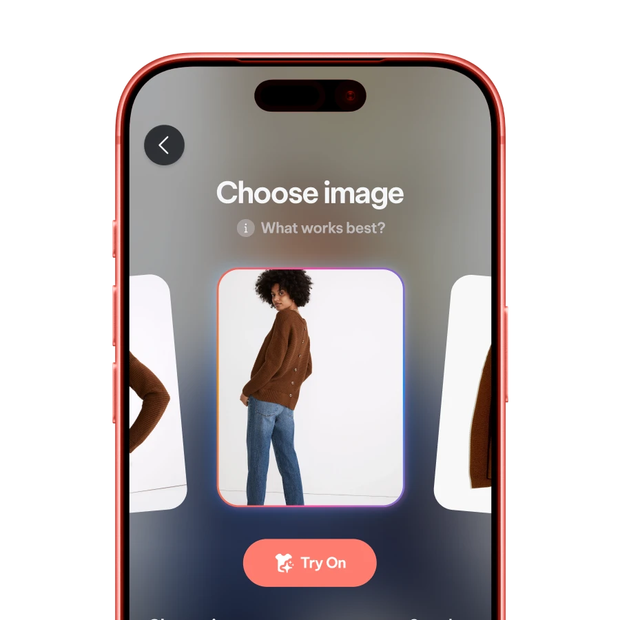 AI virtual try on preview of a saved outfit