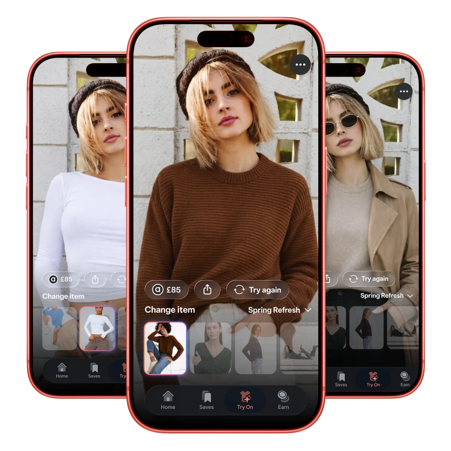 Side-by-side virtual try on results before buying