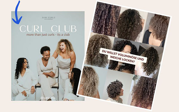 SARI Curls Branding Beispiel für konsistente Markenführung