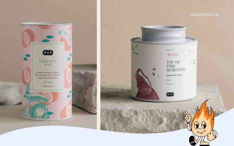 Paper and Tea as an example of consistent brand design and visual identity