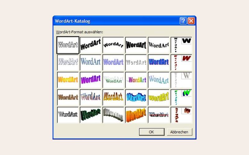 Vergleich zwischen Word Art und modernen AI-generierten Designs