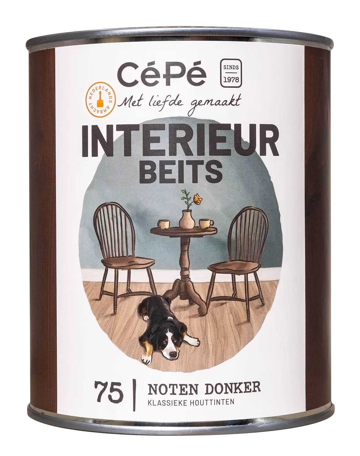 CéPé kleurbeits Noten Donker 75 – blik 1 liter