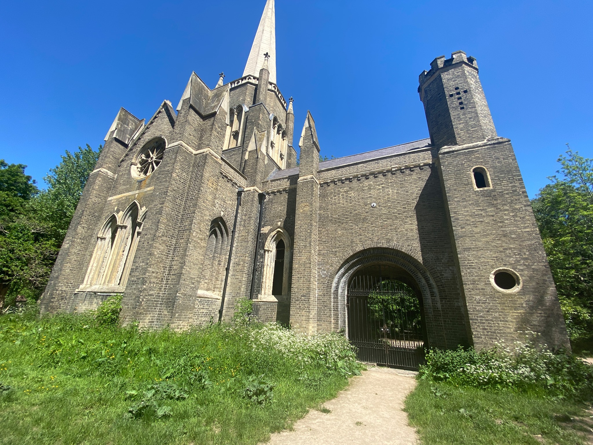Abney Park Church during heritage decoration, London