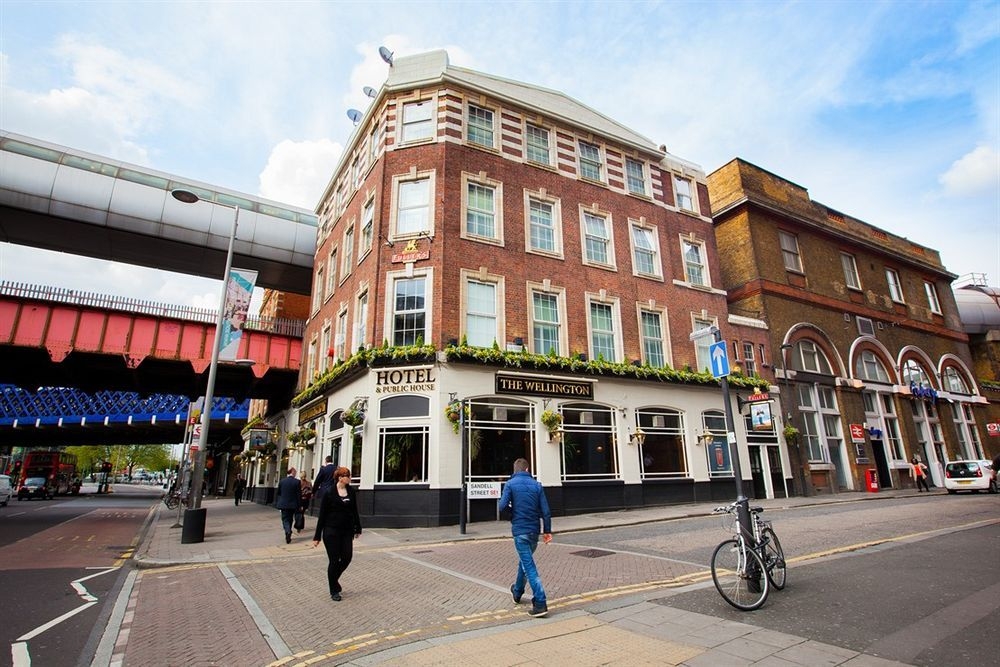 The Wellington Hotel exterior during window overhaul, London
