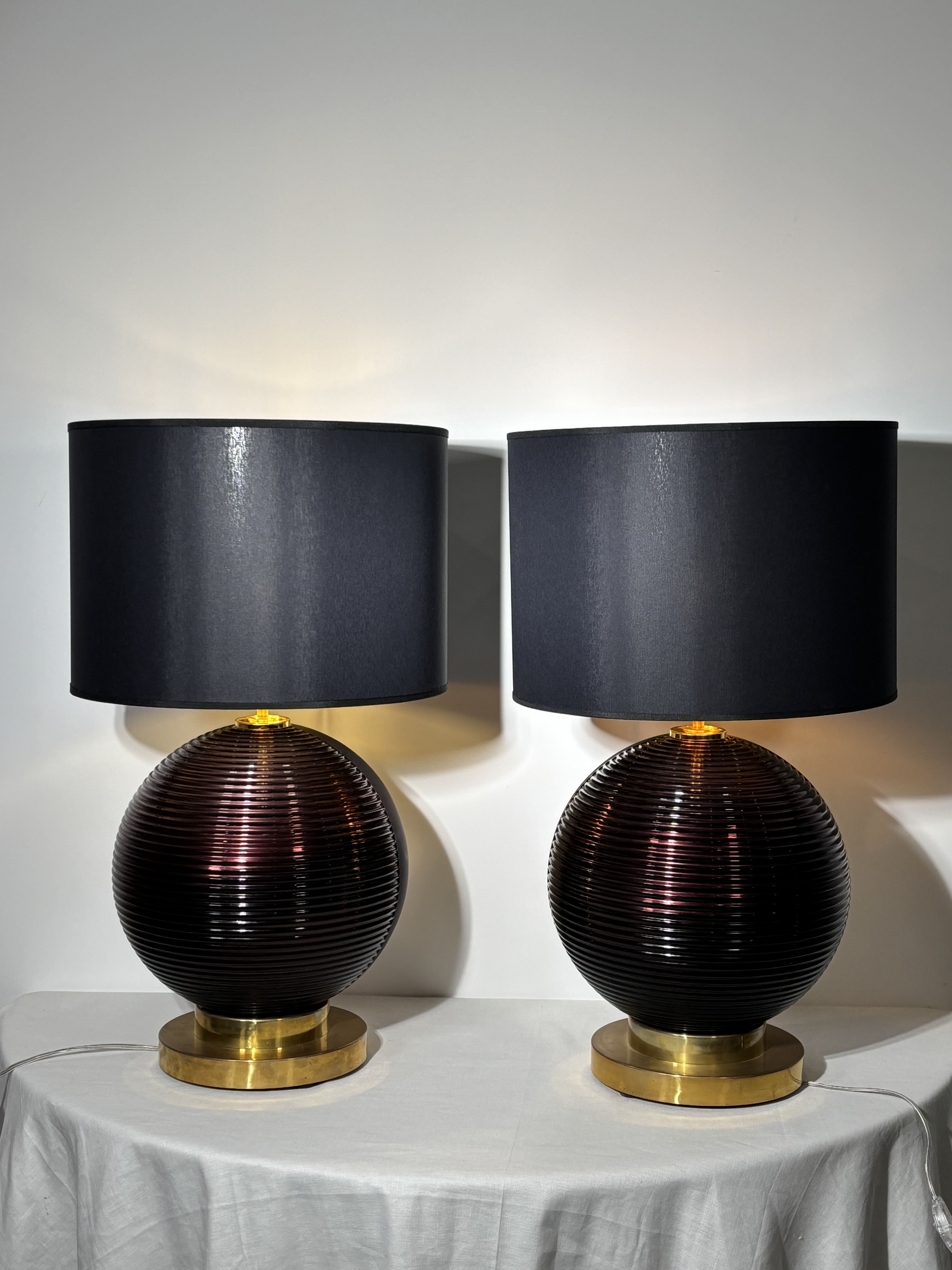 Paire de lampes en verre de Murano des années 80, Italie, XXe siècle