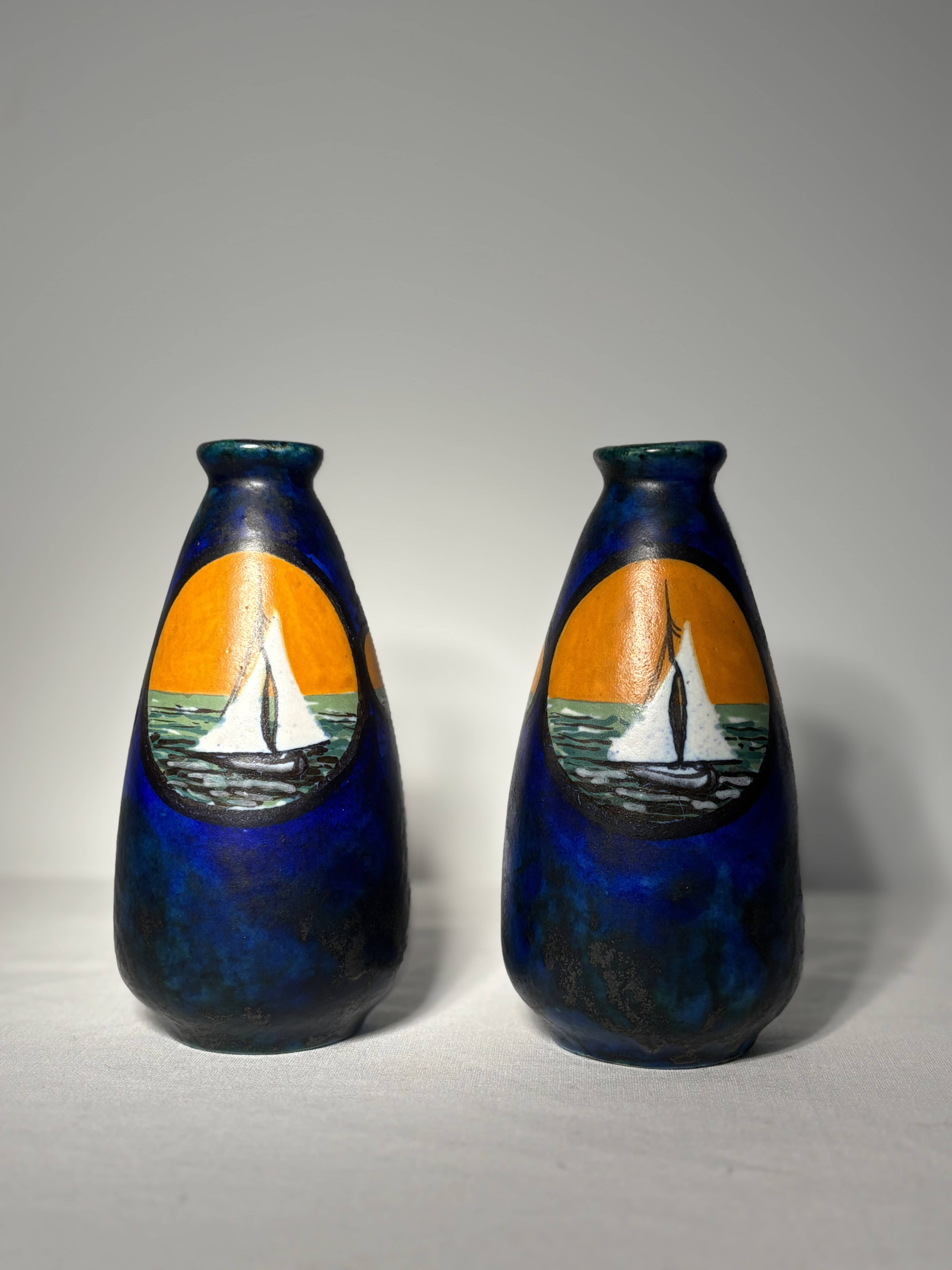Louis DAGE (1885-1964) - Paire de vases  en céramique signés - Art Déco, vers 1925-1935