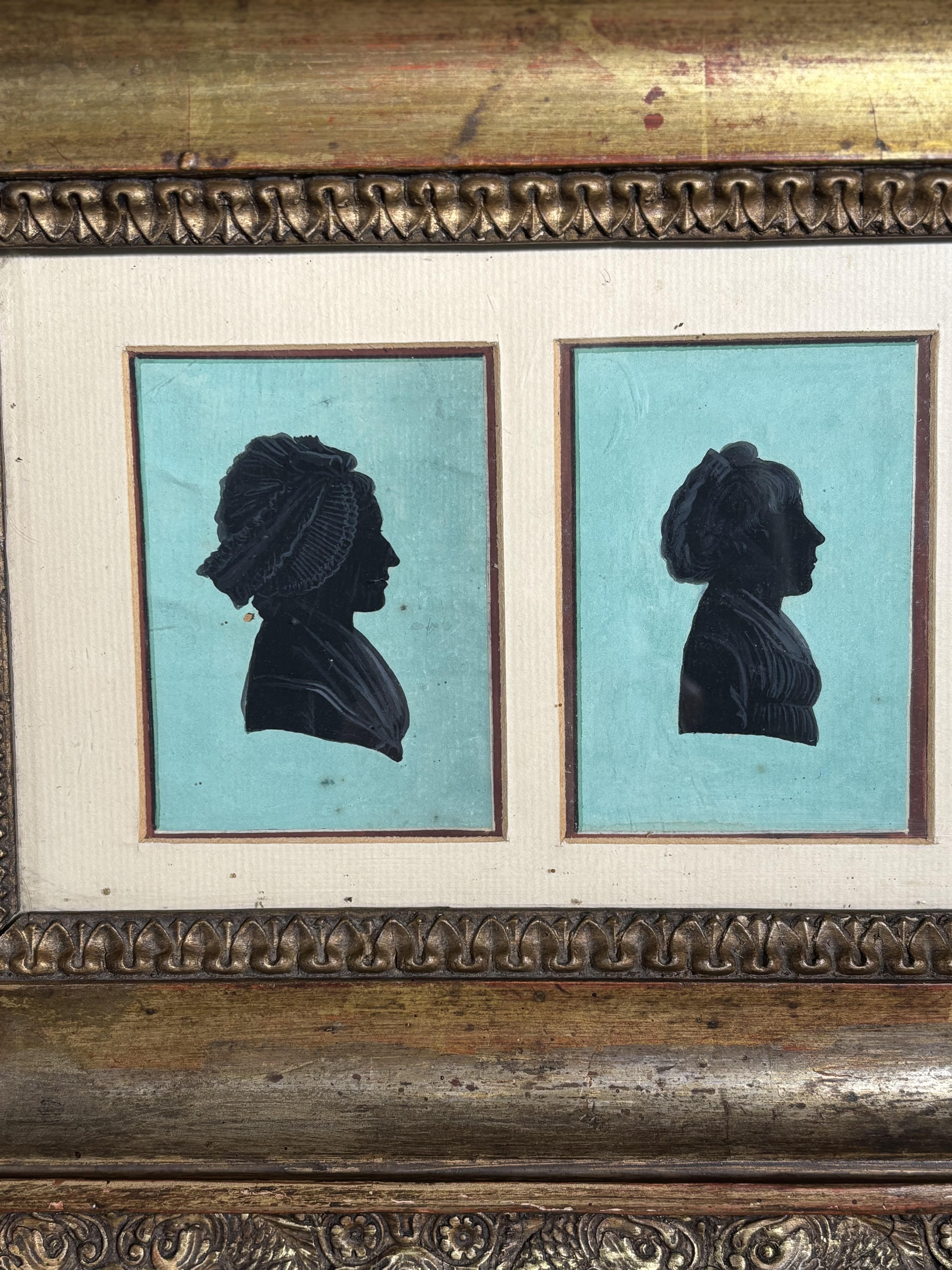 Suite de quatre portraits silhouettes peints, France, fin XVIII - début XIXe siècle