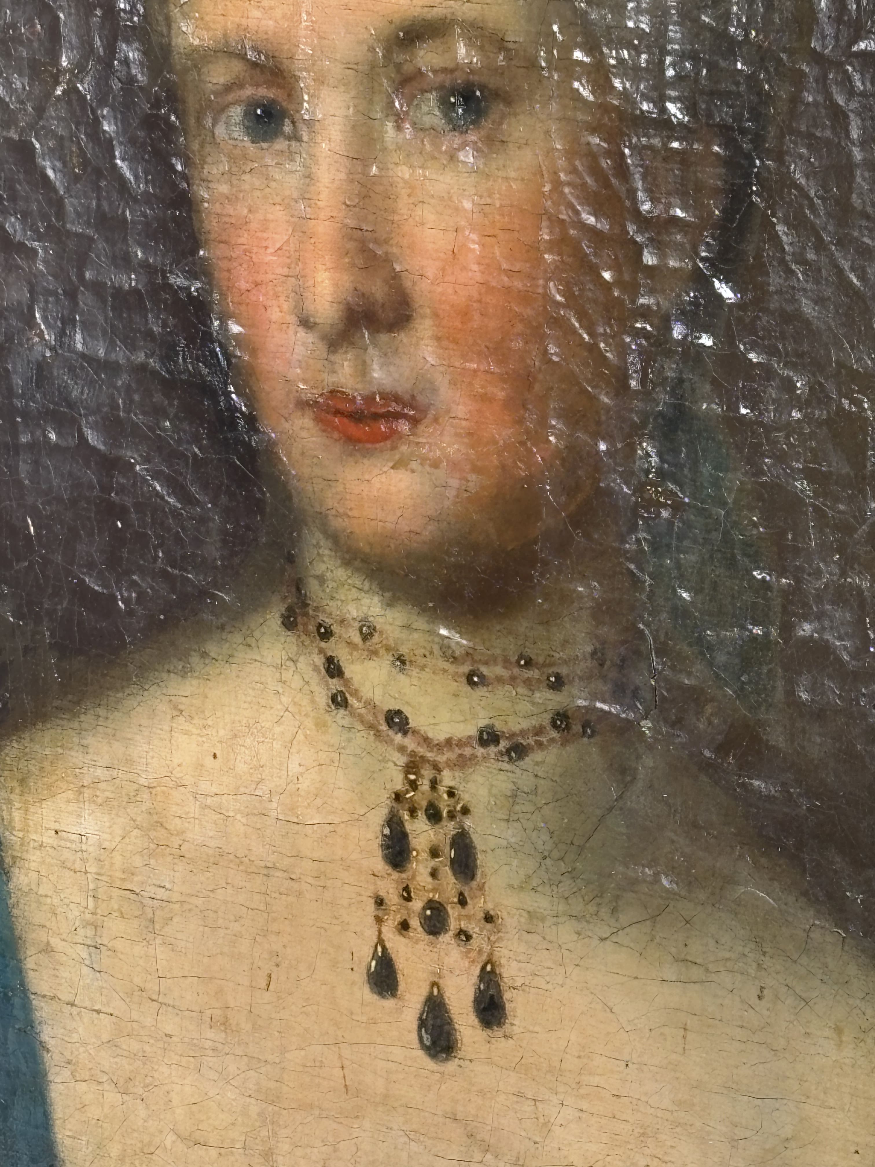 Portrait de femme à la parure de bijoux, Ecole allemande probable, XVIIIe siècle